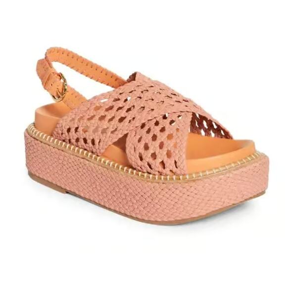 Ulla Johnson Gili Woven Leather Flatform Sandals Sundew Size 9/9.5 US 40 EU NIB - Picture 1 of 16
